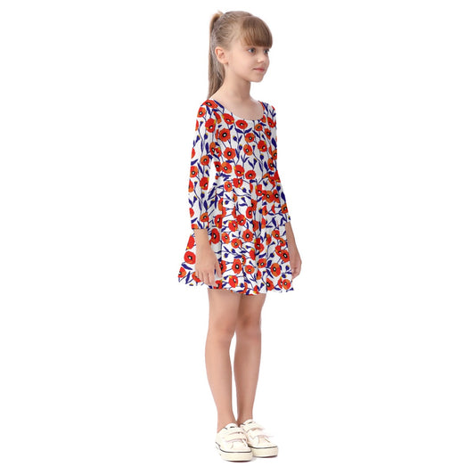 Kids' Long-Sleeve Twirl Dress