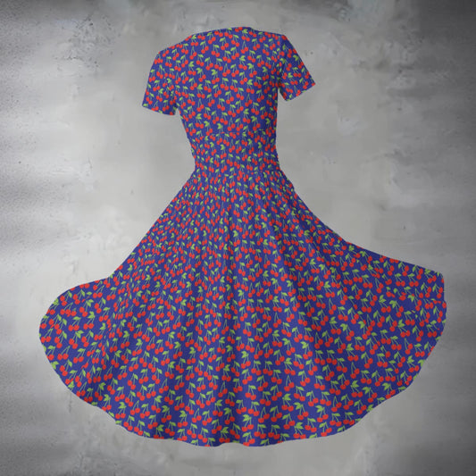 Women's Midi V-Neck Dress