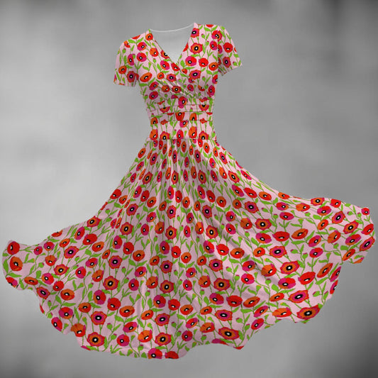 Women's Midi V-Neck Dress
