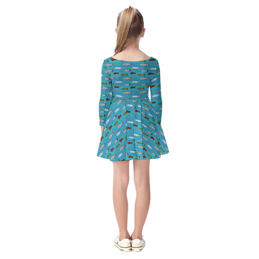 Kids' Long-Sleeve Twirl Dress
