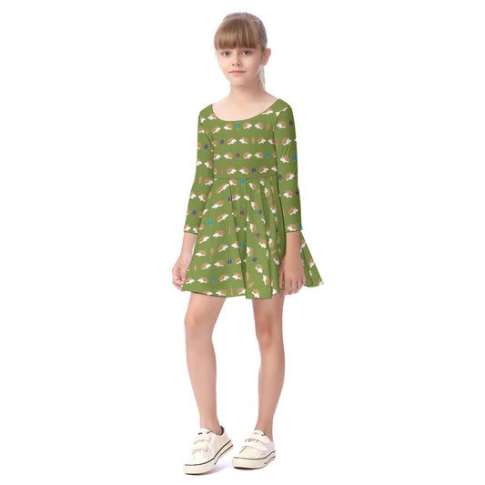 Kids' Long-Sleeve Twirl Dress