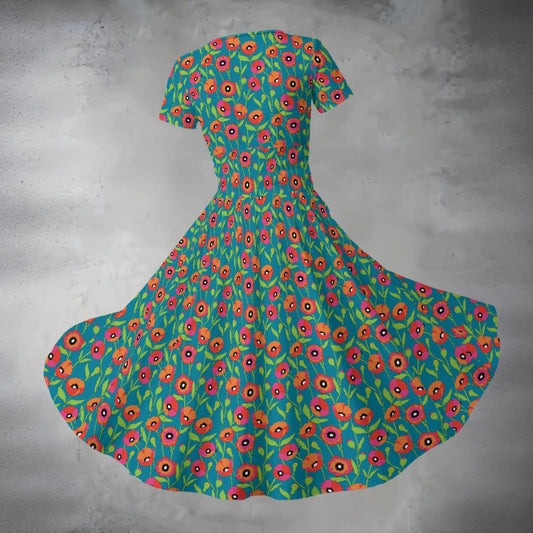 Women's Midi V-Neck Dress