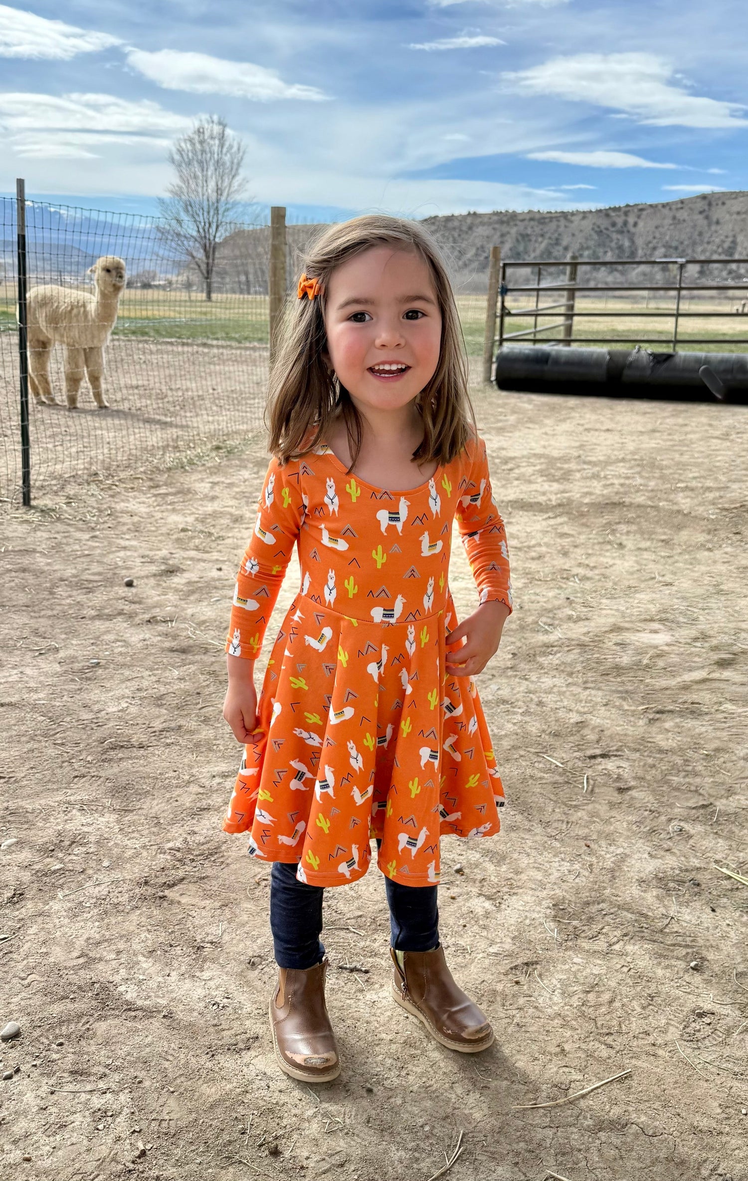 Kids' Long-Sleeve Twirl Dress