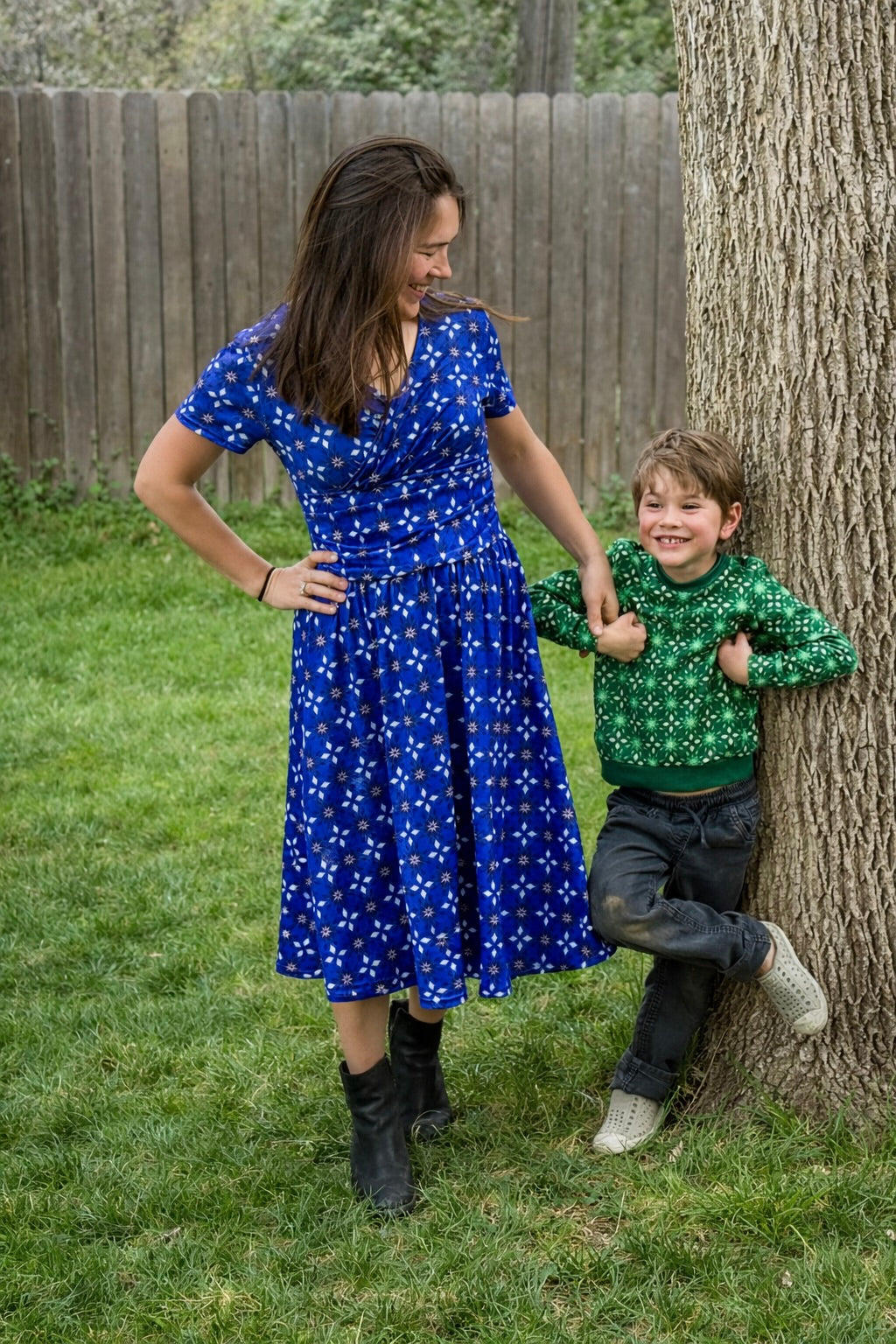 Women's Midi V-Neck Dress