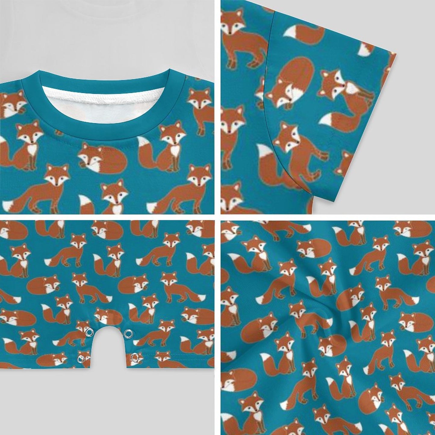 180gsm Faux Cotton Short Sleeve Baby Bodysuit Romper(All-Over Printing)