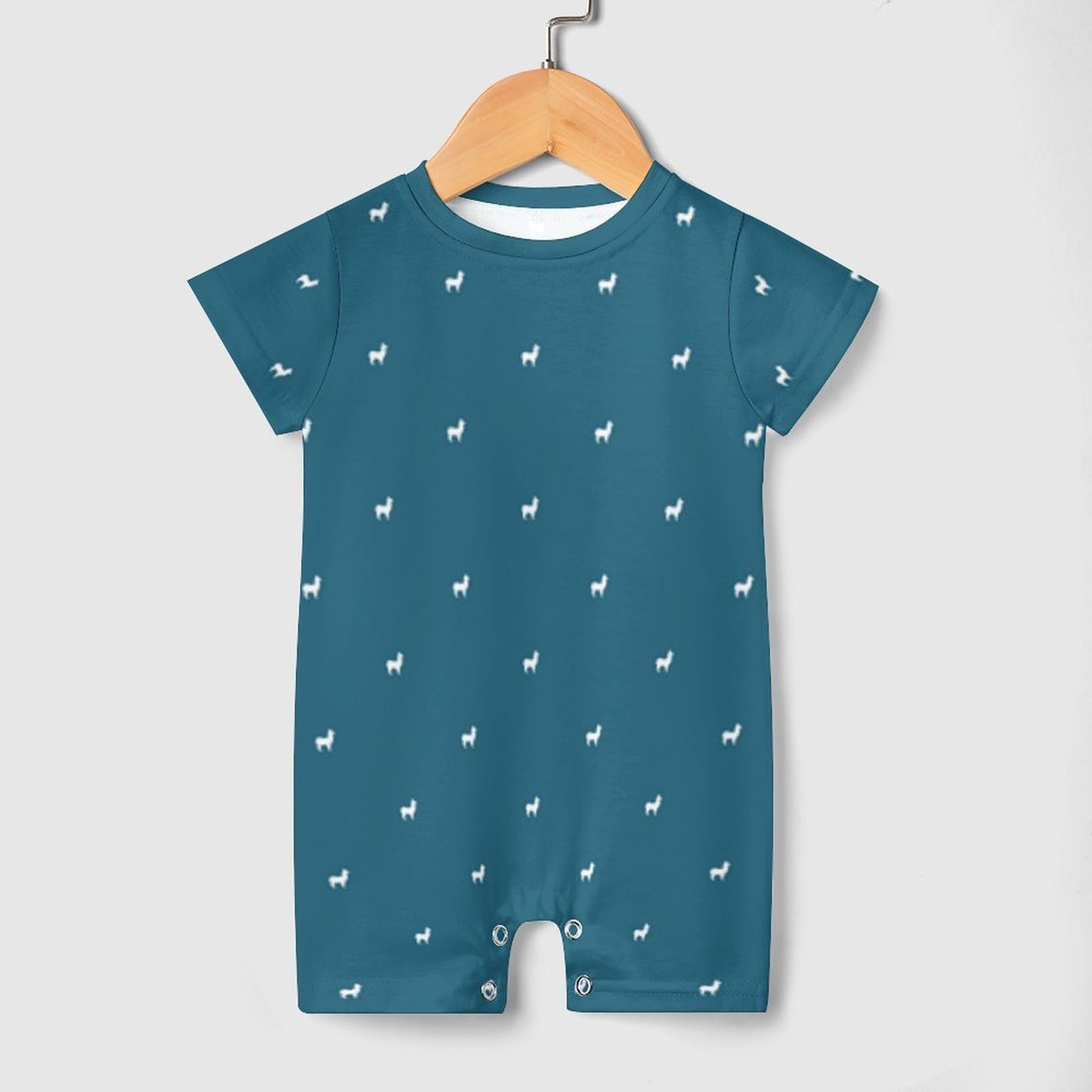180gsm Faux Cotton Short Sleeve Baby Bodysuit Romper(All-Over Printing)