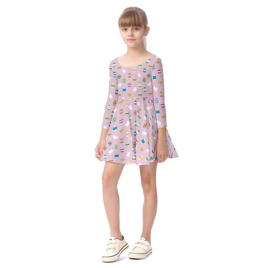 Kids' Long-Sleeve Twirl Dress