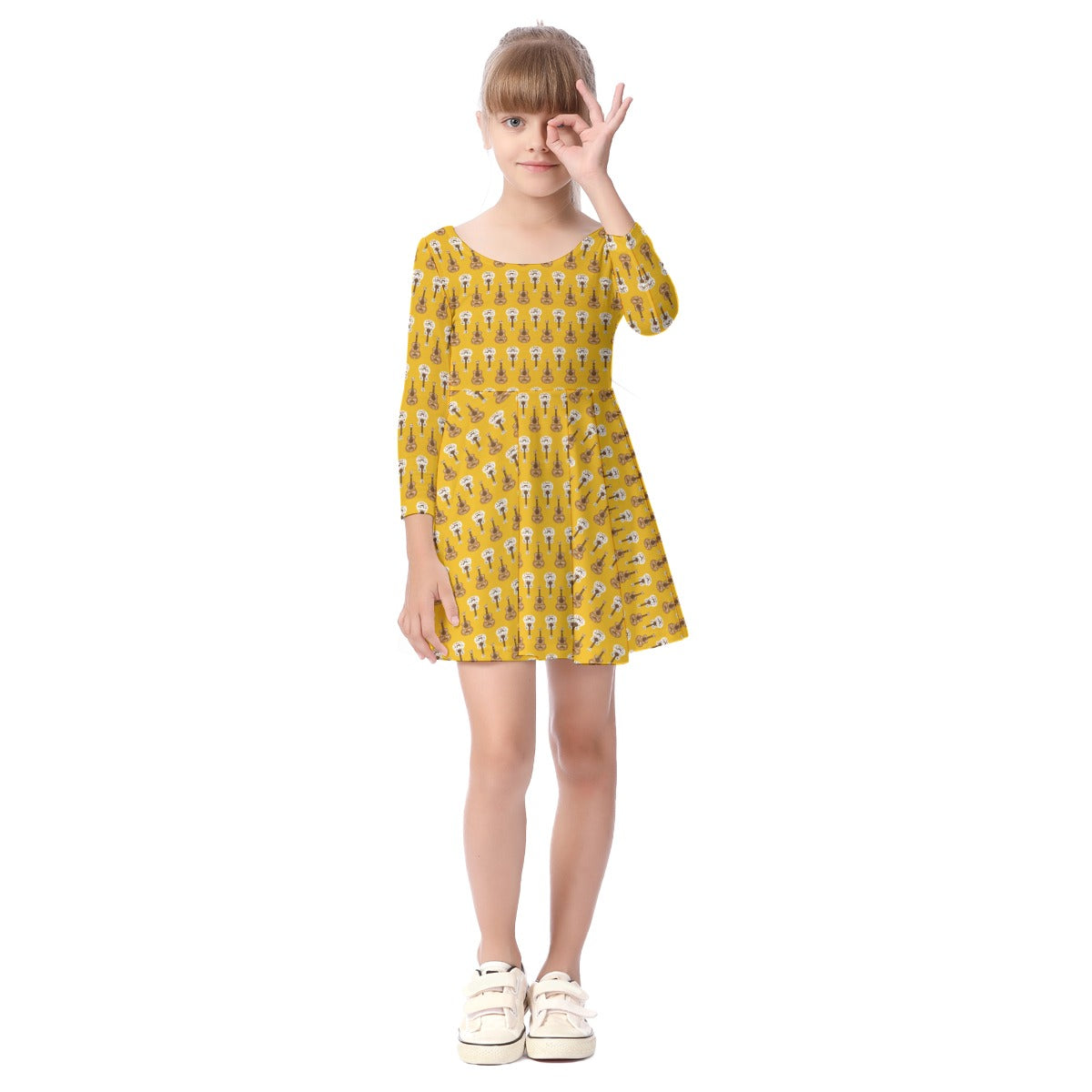 Kids' Long-Sleeve Twirl Dress