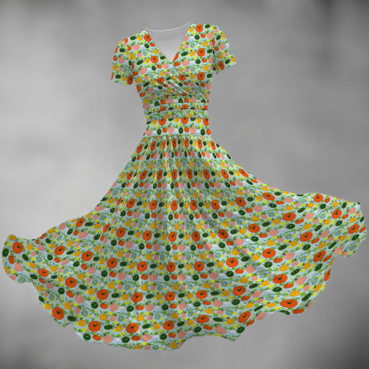 Women's Midi V-Neck Dress