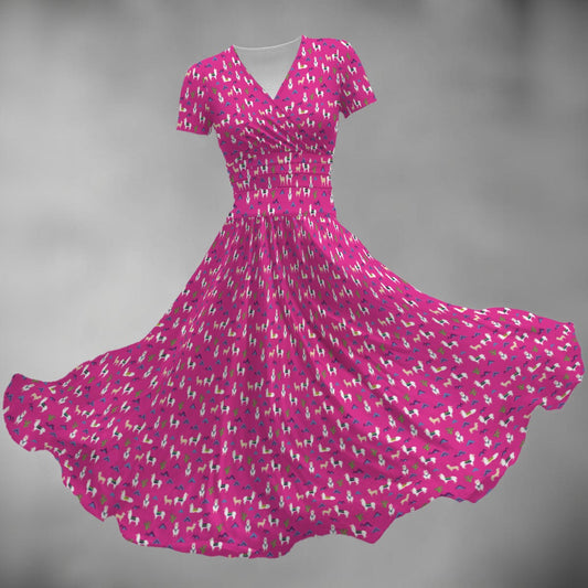 Women's Midi V-Neck Dress