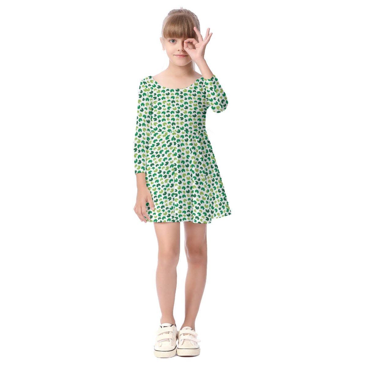 Kids' Long-Sleeve Twirl Dress