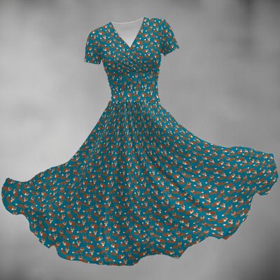 Women's Midi V-Neck Dress