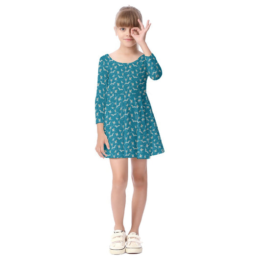 Kids' Long-Sleeve Twirl Dress