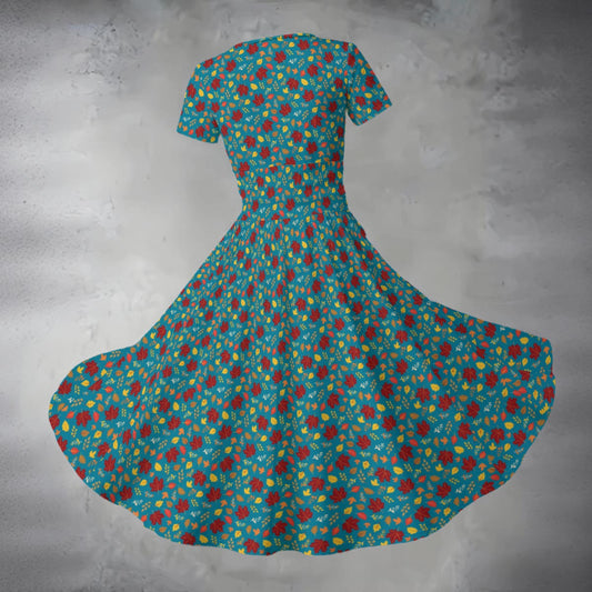 Women's Midi V-Neck Dress
