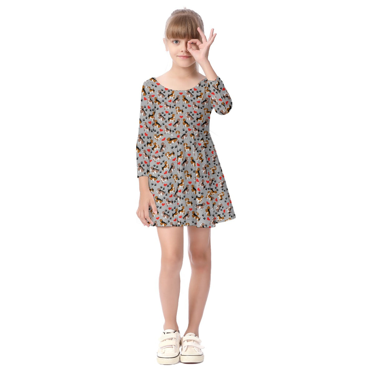 Kids' Long-Sleeve Twirl Dress