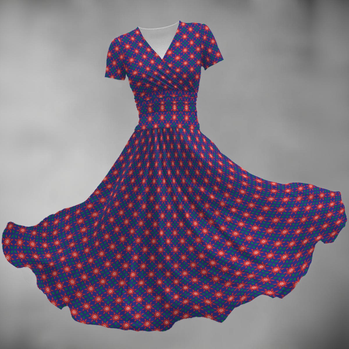 Women's Midi V-Neck Dress