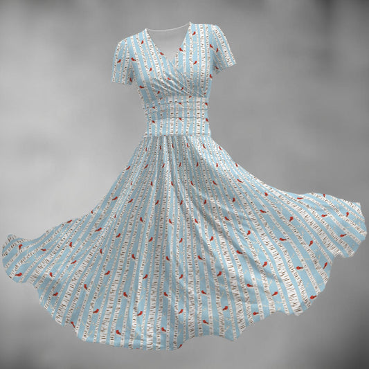 Women's Midi V-Neck Dress