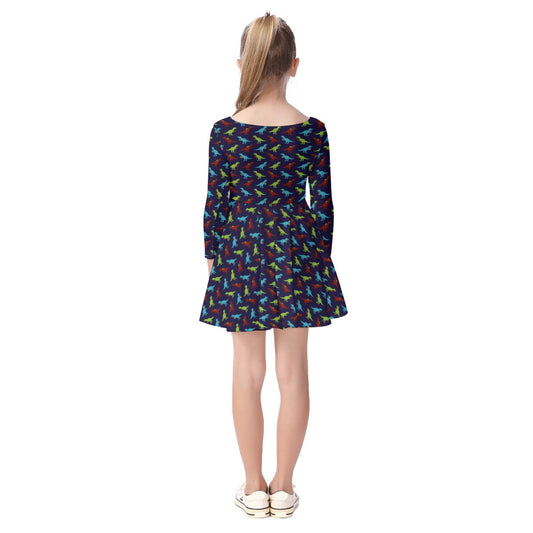 Kids' Long-Sleeve Twirl Dress