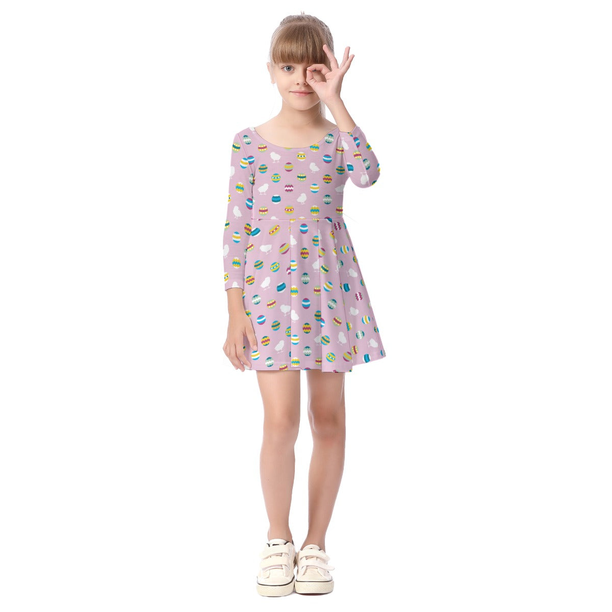 Kids' Long-Sleeve Twirl Dress