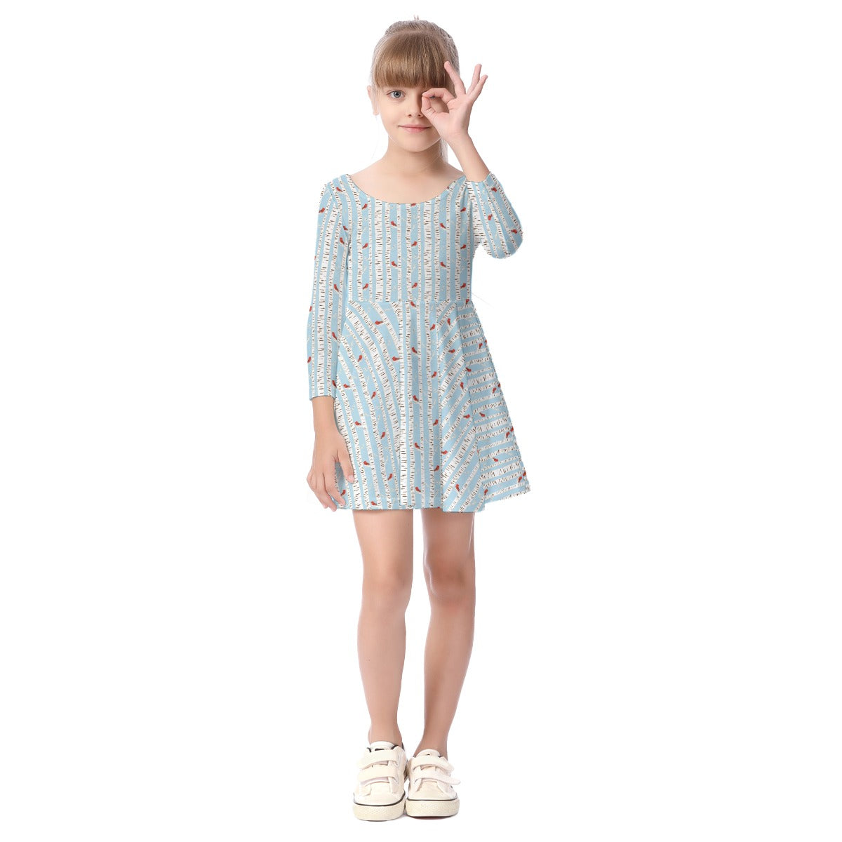 Kids' Long-Sleeve Twirl Dress