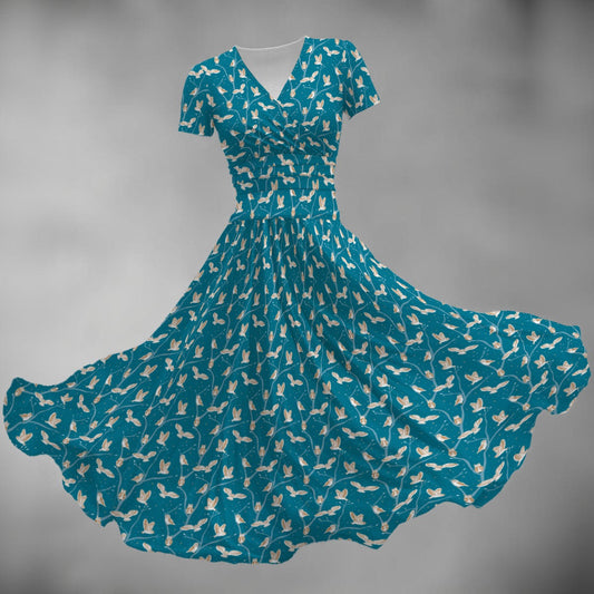 Women's Midi V-Neck Dress