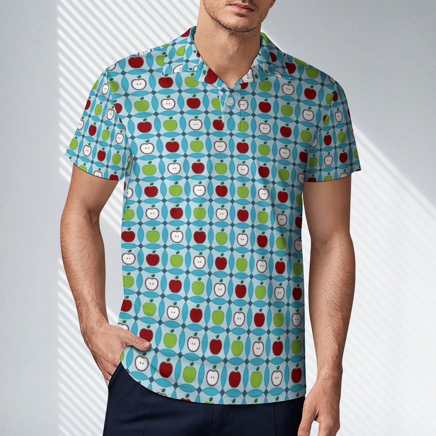 UPF50+ 180gsm Cooling Polyester Men's POLO T-shirt(All-Over Printing)