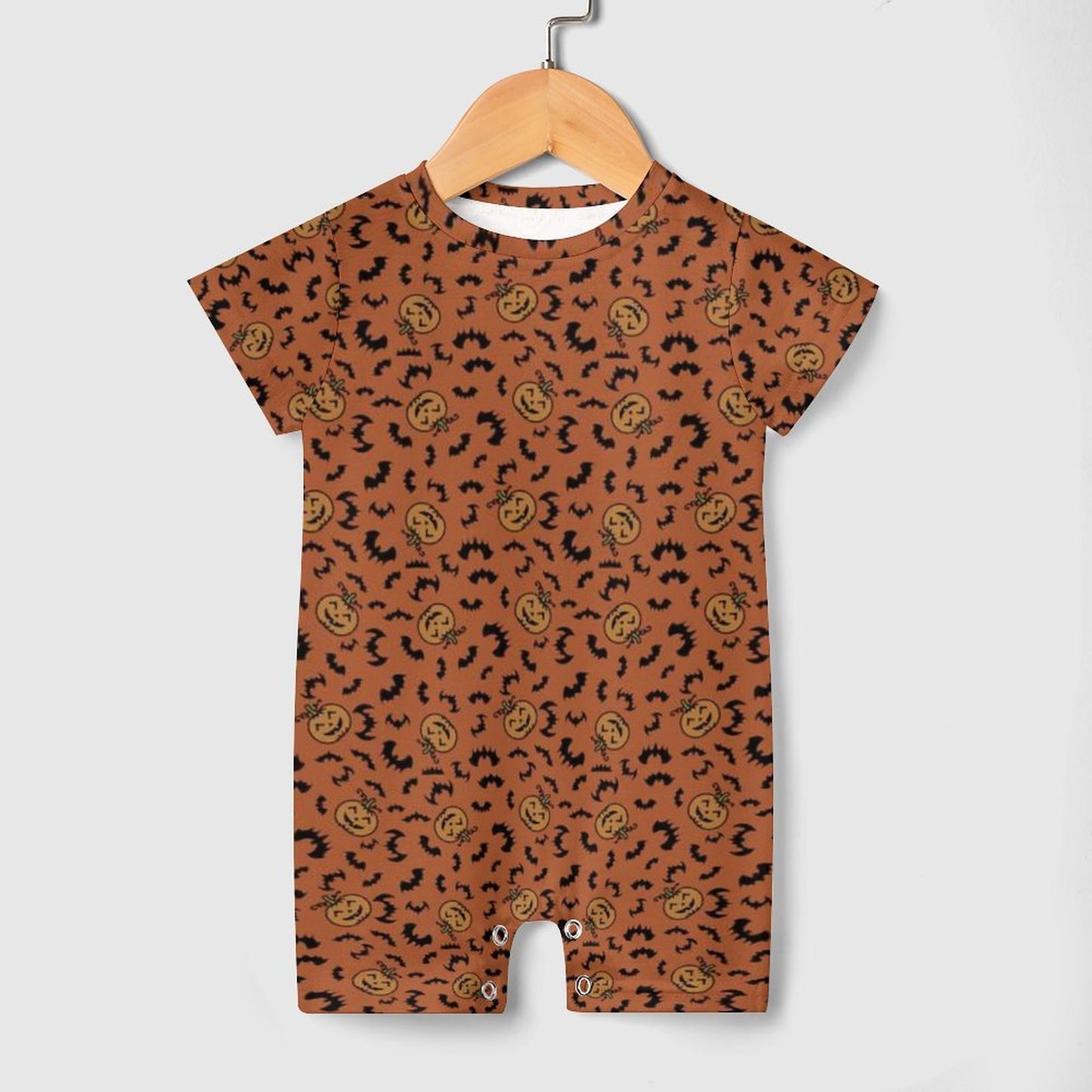 180gsm Faux Cotton Short Sleeve Baby Bodysuit Romper(All-Over Printing)