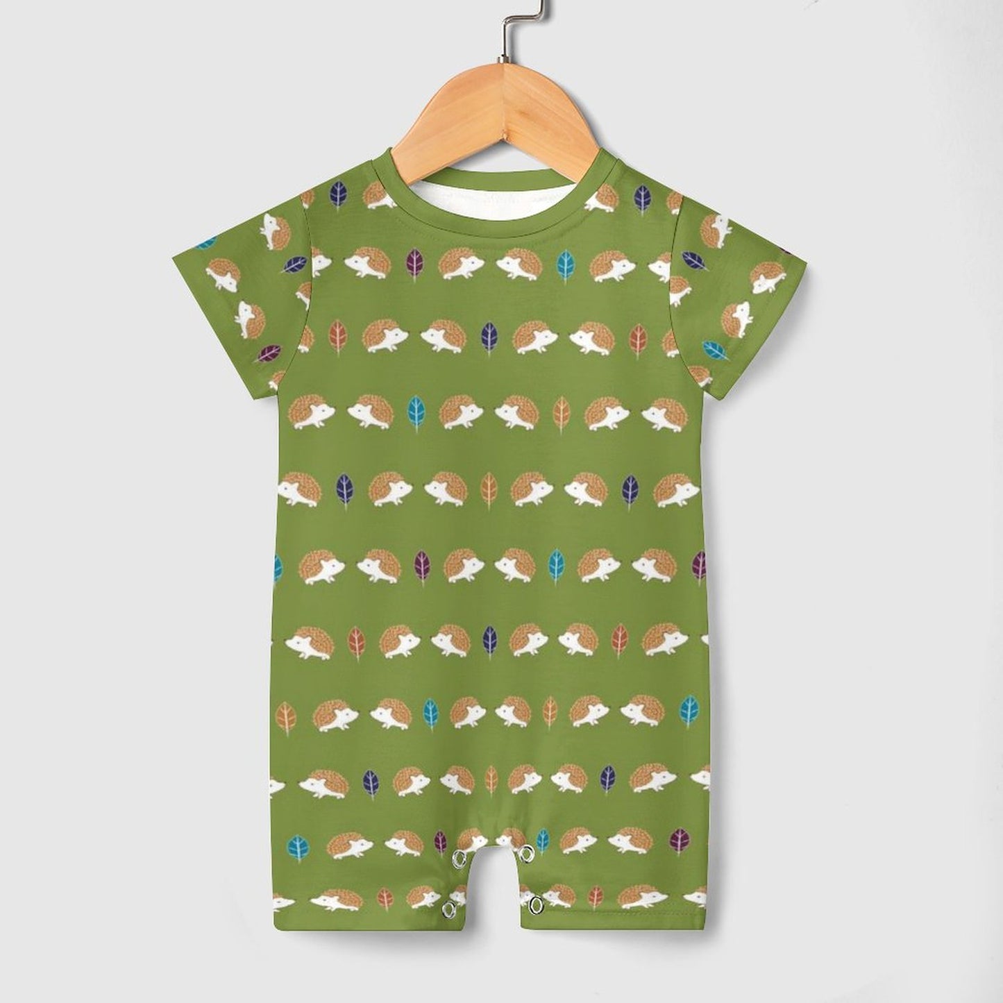 180gsm Faux Cotton Short Sleeve Baby Bodysuit Romper(All-Over Printing)