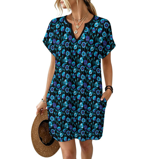 Women's Split V-Neck Dress