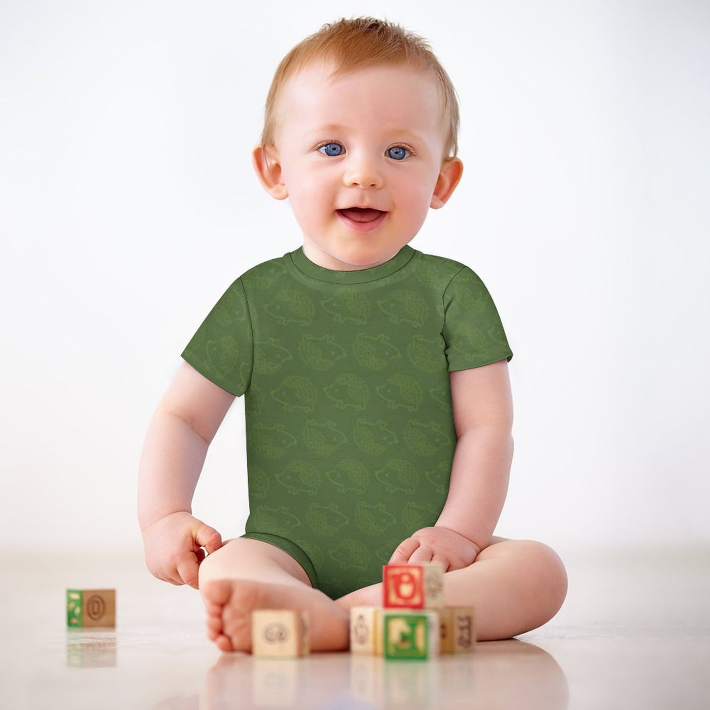 180gsm Faux Cotton Short Sleeve Baby Bodysuit Romper(All-Over Printing)