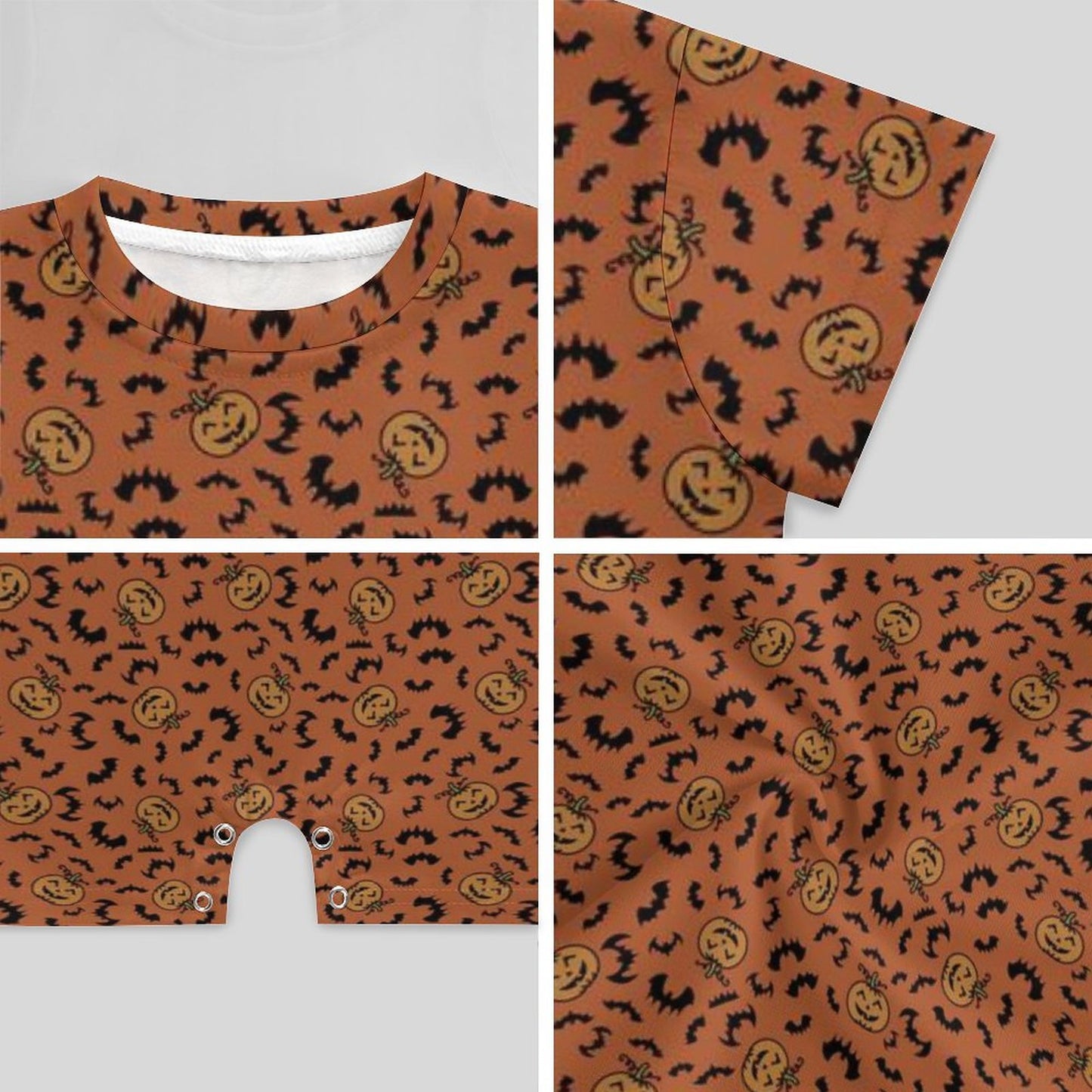 180gsm Faux Cotton Short Sleeve Baby Bodysuit Romper(All-Over Printing)