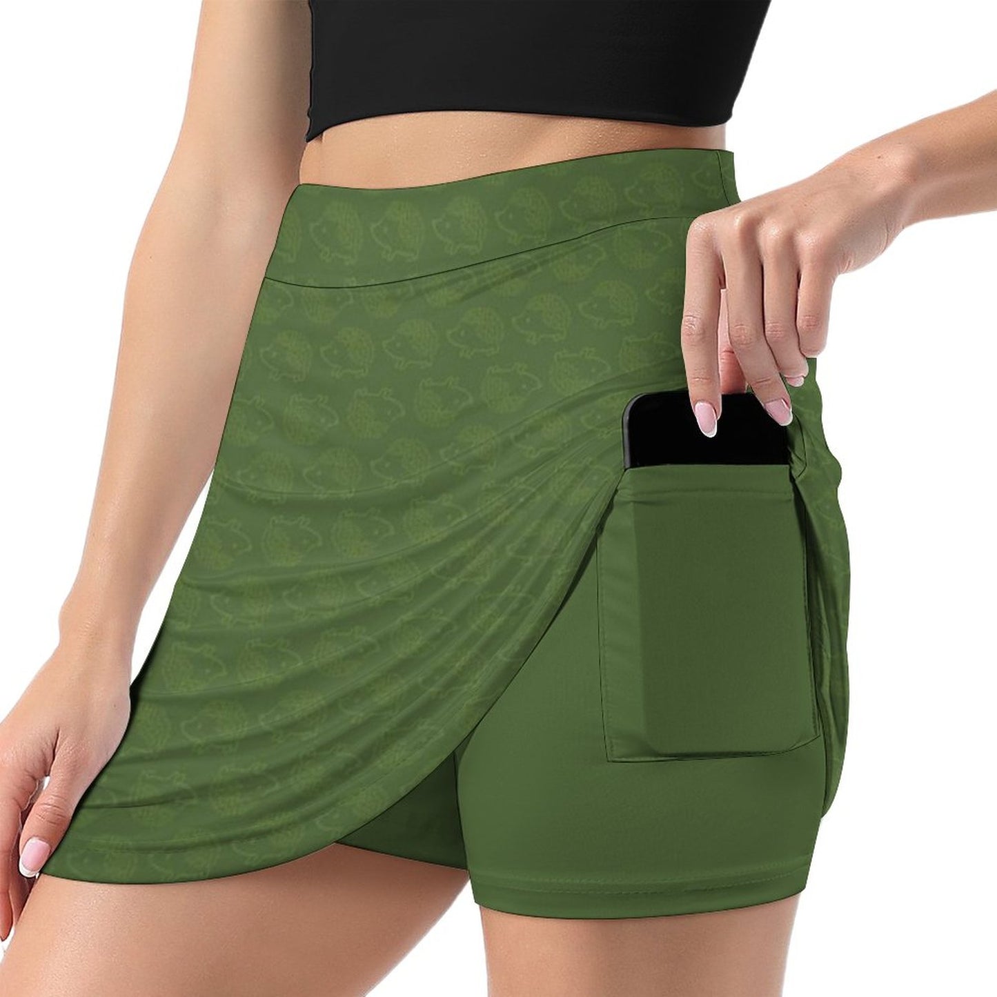 Anti-peep Skort with Pocket(All-over Printing)