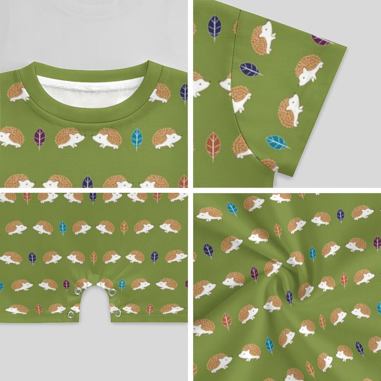180gsm Faux Cotton Short Sleeve Baby Bodysuit Romper(All-Over Printing)