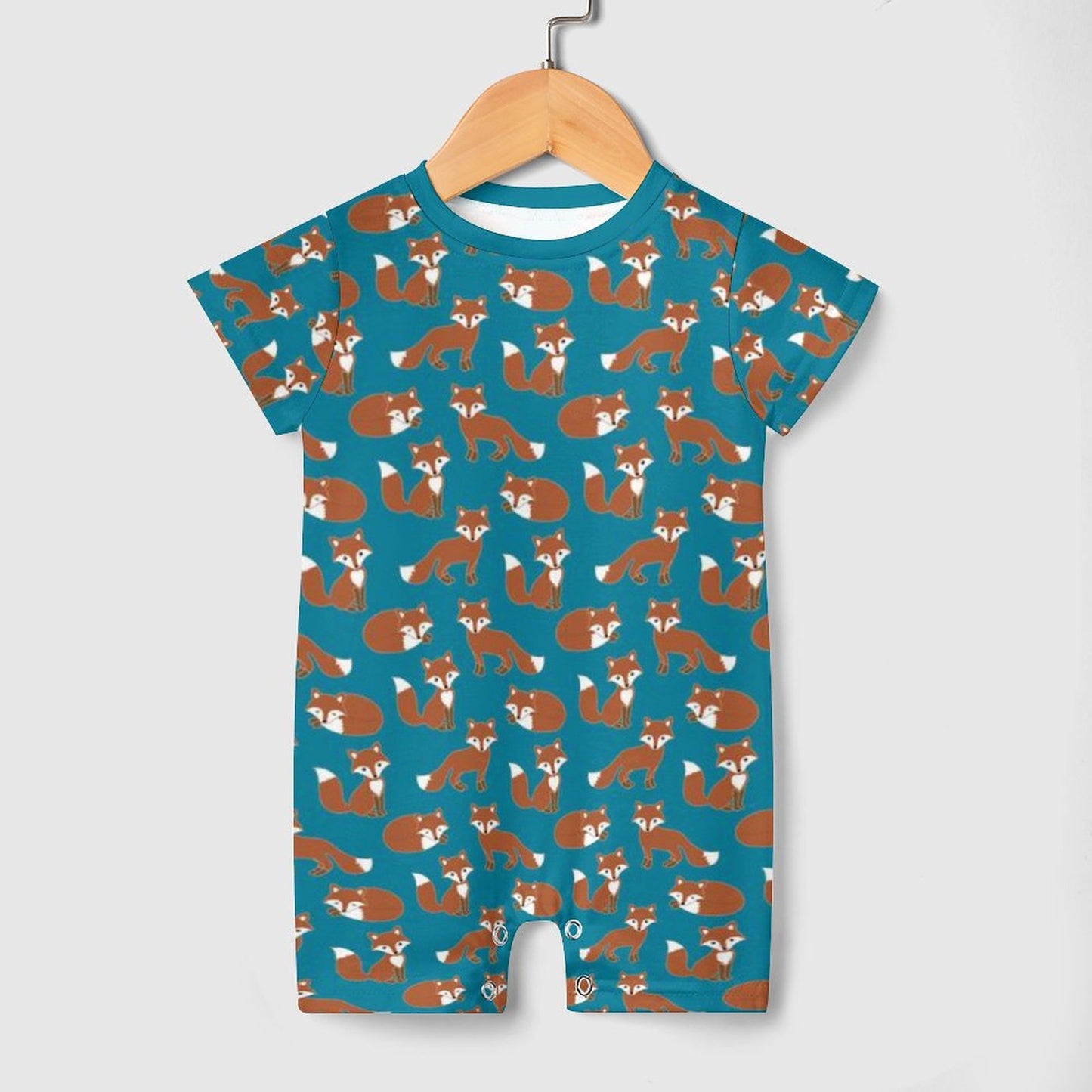 180gsm Faux Cotton Short Sleeve Baby Bodysuit Romper(All-Over Printing)