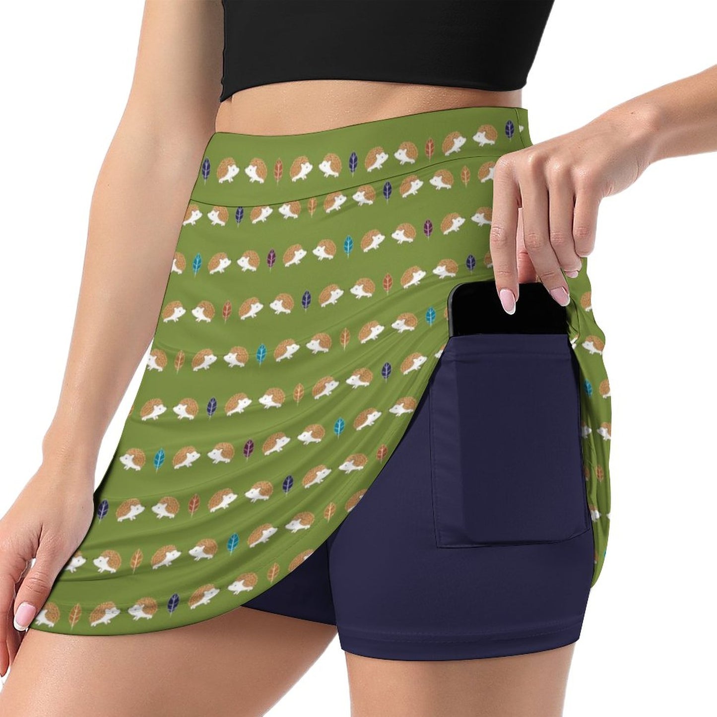 Anti-peep Skort with Pocket(All-over Printing)
