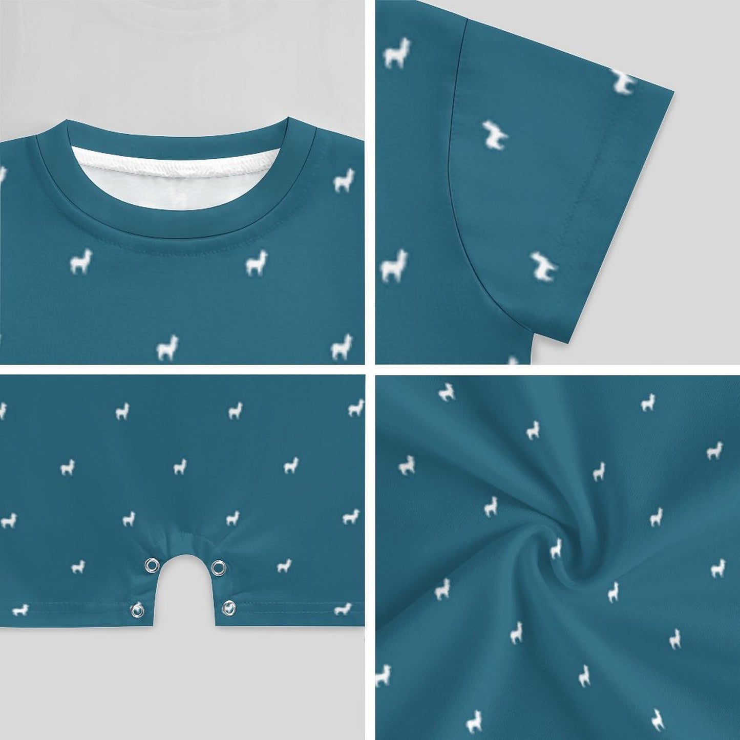 180gsm Faux Cotton Short Sleeve Baby Bodysuit Romper(All-Over Printing)
