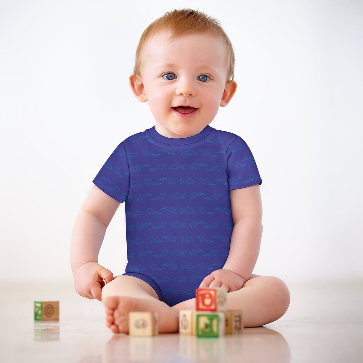 180gsm Faux Cotton Short Sleeve Baby Bodysuit Romper(All-Over Printing)