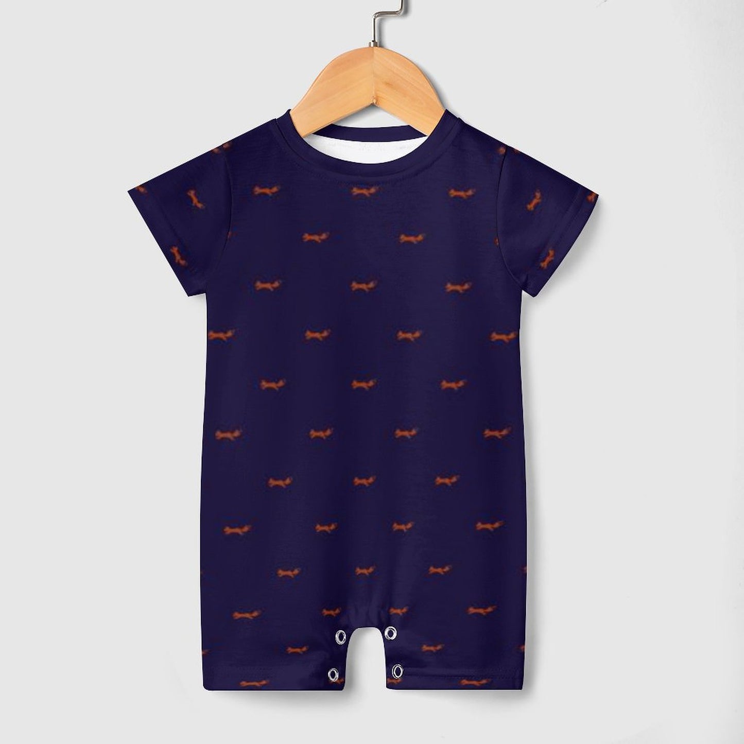 180gsm Faux Cotton Short Sleeve Baby Bodysuit Romper(All-Over Printing)