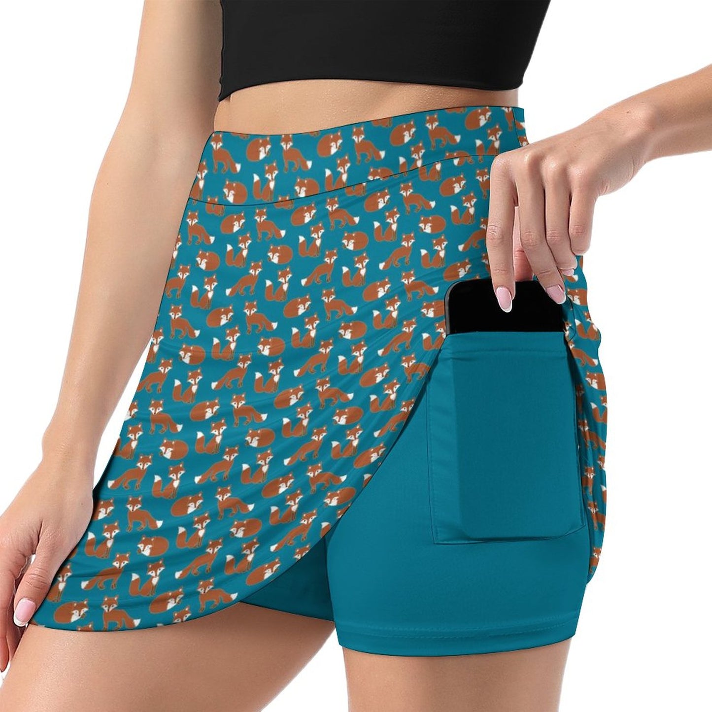 Anti-peep Skort with Pocket(All-over Printing)
