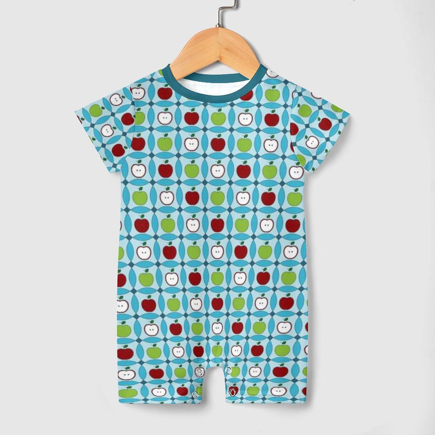 180gsm Faux Cotton Short Sleeve Baby Bodysuit Romper(All-Over Printing)