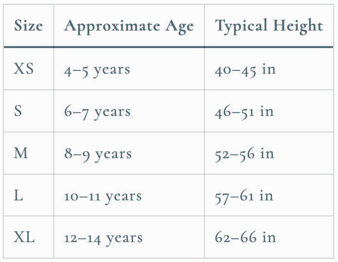 Size chart